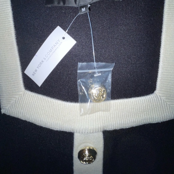 NY&CO Black/White Bodycon Mini Sweater Dress, WM, Never Worn, With Tags - Picture 3 of 3